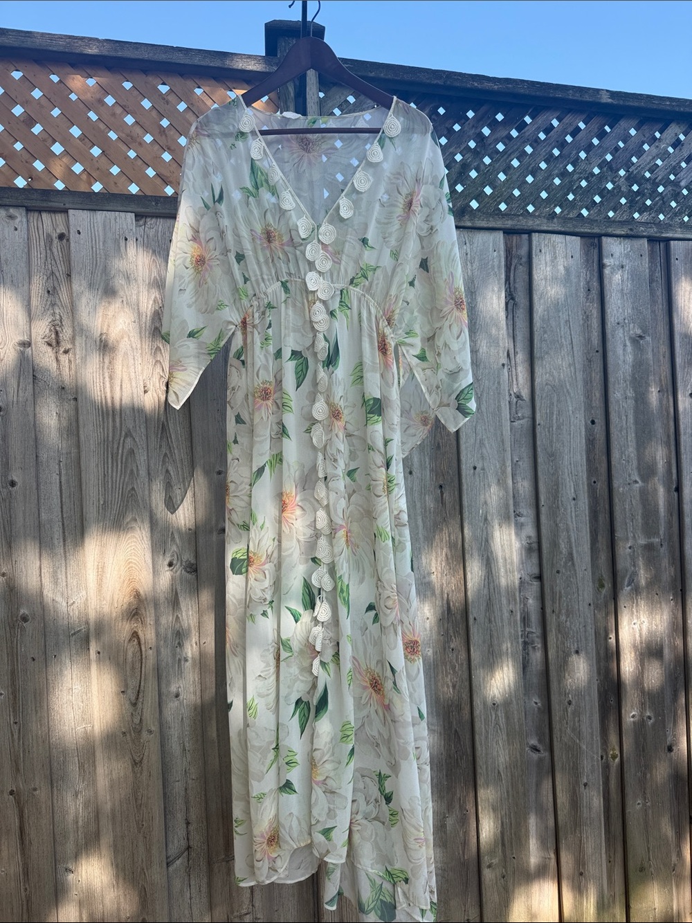 Farm Rio x Anthropologie Dahlia Floral Maxi Dress Size Medium EUC - Picture 4 of 9